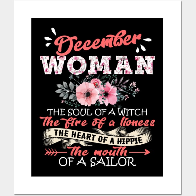 December Woman The Soul Of A Witch Floral Yoga December Woman Birthday Gift Wall Art by Shops PR